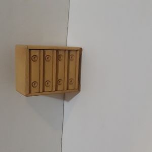RARE VINTAGE HANDMADE DRESSER WOOD DOLL HOUSE JEWELRY BOX UNPAINTED